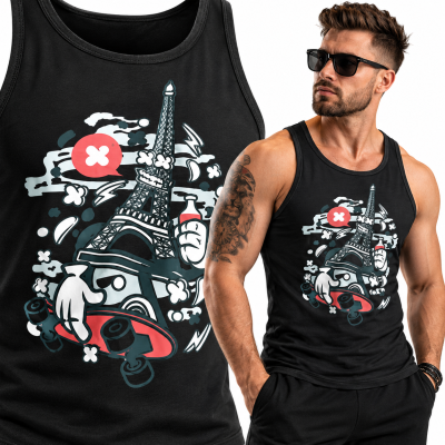 TANK TOP  ANIMOWANY  EIFFEL SKATER